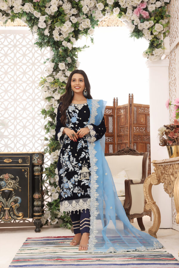 Hadiaeman Embroidered Velvet Collection 23′ - Image 2