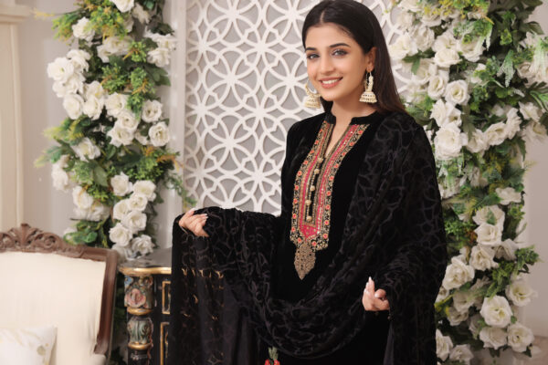 Hadiaeman Embroidered Velvet Collection 23′ - Image 4